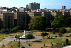Overview of Joyce Kilmer Park along the Grand Concourse. Movies were shown in this park during the summer of 2008.