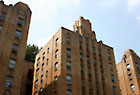 The Park Plaza apartment buildings, the first Art Deco complex built in the Bronx, face the new Yankee stadium and boast exceptionally colorful and beautiful terracotta trim.